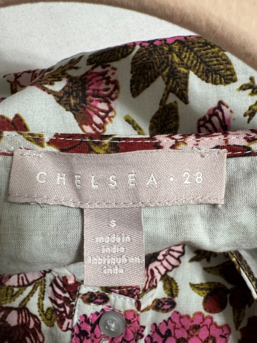 Chelsea 28 Floral Puff-Sleeve Mini Dress in Pink and Green NWT, sz S - Picture 9 of 10